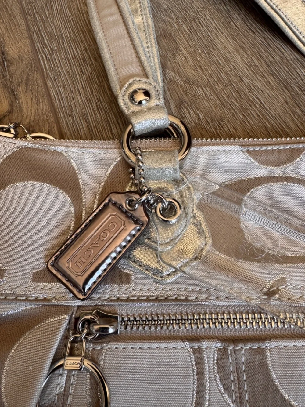 Coach Poppy Tan/Silver Tote